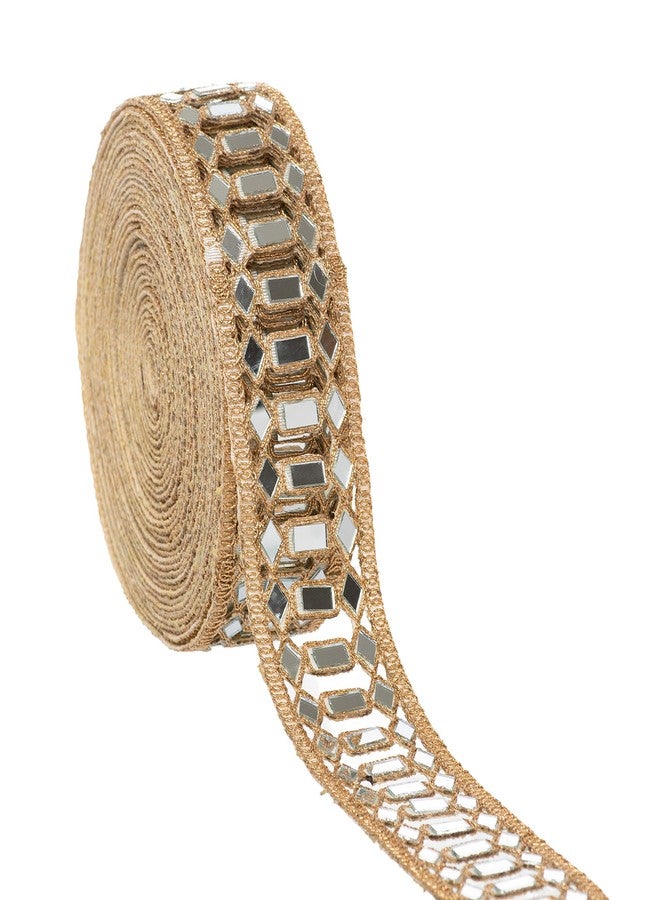 CORIOX Shiny Mirror Lace 9 Meter Border for Dresses, Sarees, Suits, Blouses, Dupattas, Bags, Art and Craft. (Copper) - Image 2